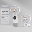Handheld Fan Digital Display Hanging Neck Folding Charging