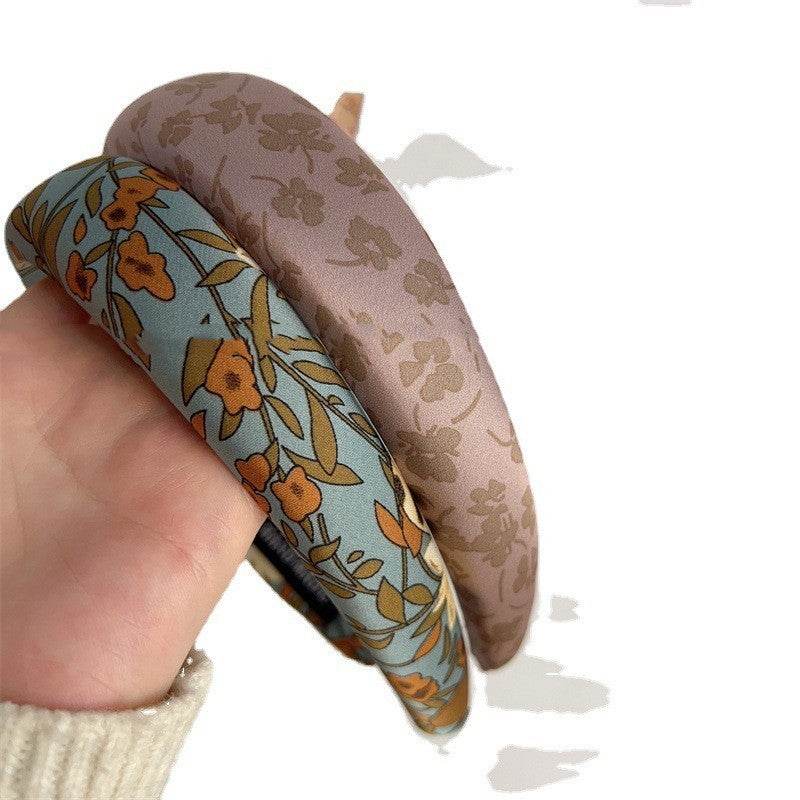 Fashion Presbyopic French Satin Vintage Sponge Silk Satin Padded Headband