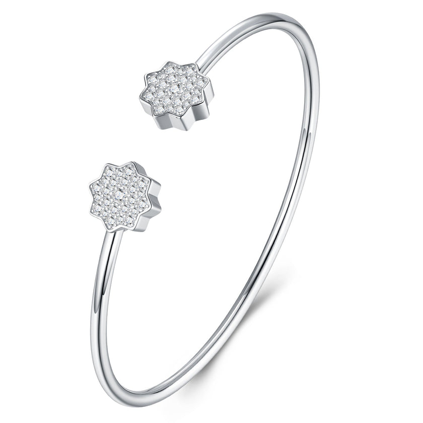 Moissanite Minimalist Platinum Bracelet – S925 Silver & GRA Certified