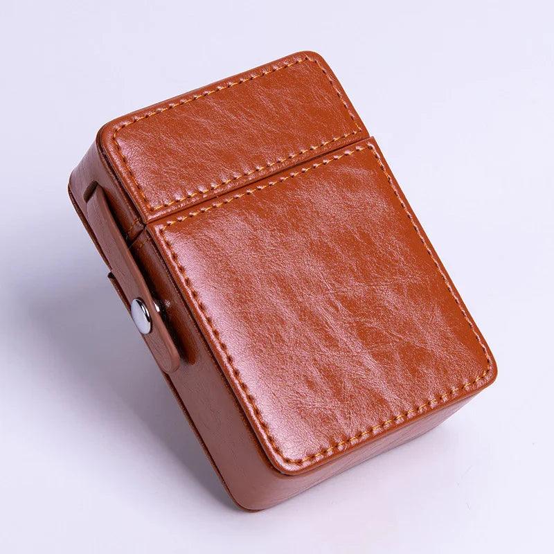 Bag Metal Clip Leather Cigarette Flip Cigarette Case