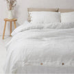 Pure Linen Washed Fabric Duvet Cover and Bed Sheet Set