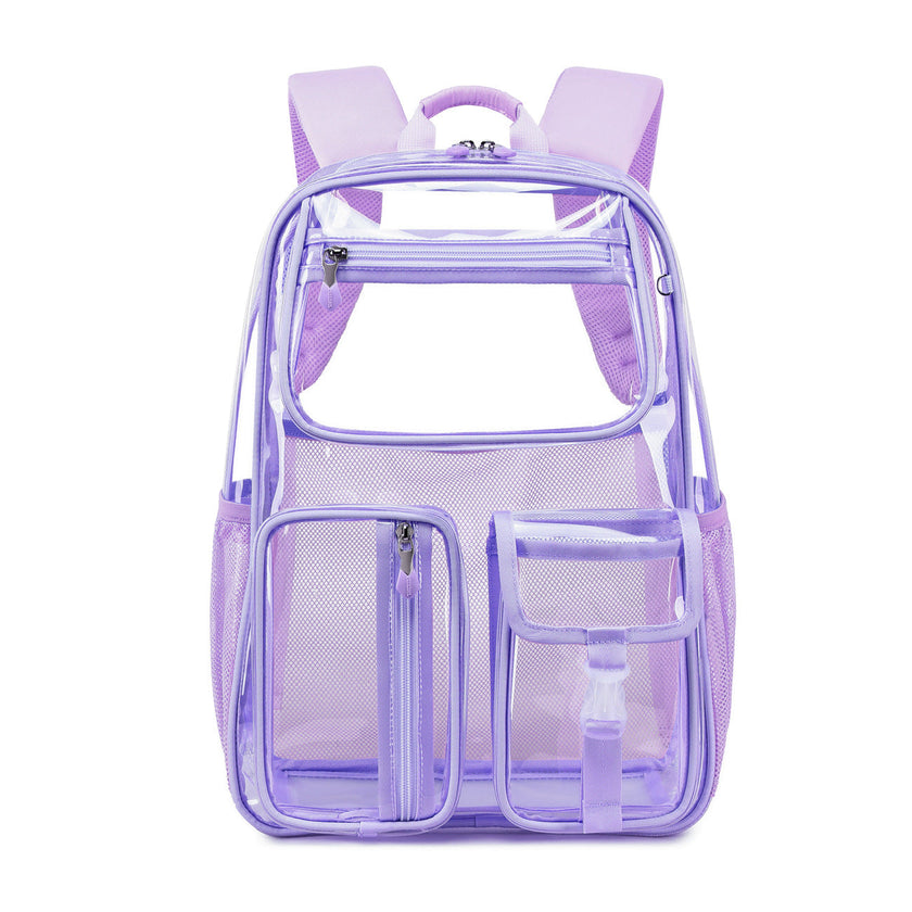 Clear Transparent Large Capacity Backpack – School & Travel Bag | Black, Gray, Pink, Lavender