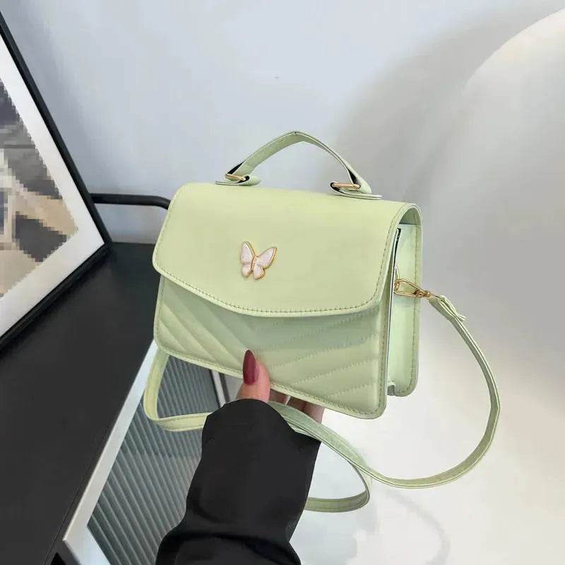 Ladies Leather Square Shaped Flap Quilted Crossbody bag for women