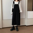 Student Denim Shoulder Strap Spring And Autumn Plus Size Mid-length Sling Black Denim Jumper Dress
