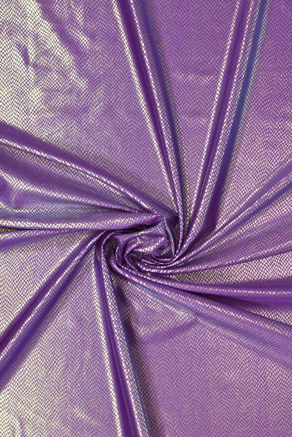 Foil Snake Print Spandex Fabric: Purple, Pink & Turquoise Metallic 4-Way Stretch
