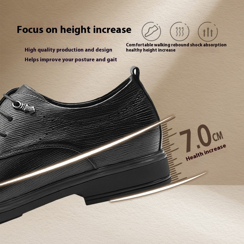 Men's Height-Increasing British Cowhide Leather Dress Shoes – 7cm Elevator | Canada & USA