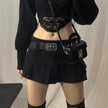 Solid White Black Denim Fashion Mini Skirt
