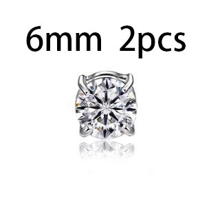 Unisex Zircon Magnetic Ear Clip – No Piercing Rhinestone Stud Earring in 6mm & 8mm