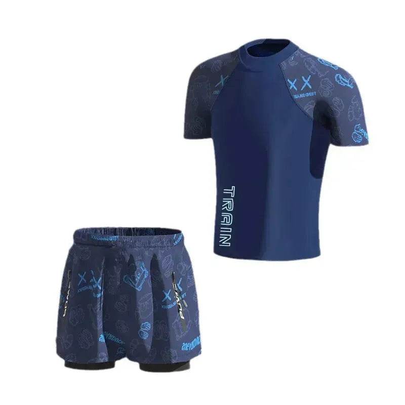 Older Boys Fashion Printed Casual Swimsuit Suit Two piece for boys Swimwear for boys