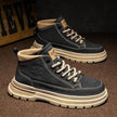 Men's Retro British-Style Mid-Calf Leather Martin Boots
