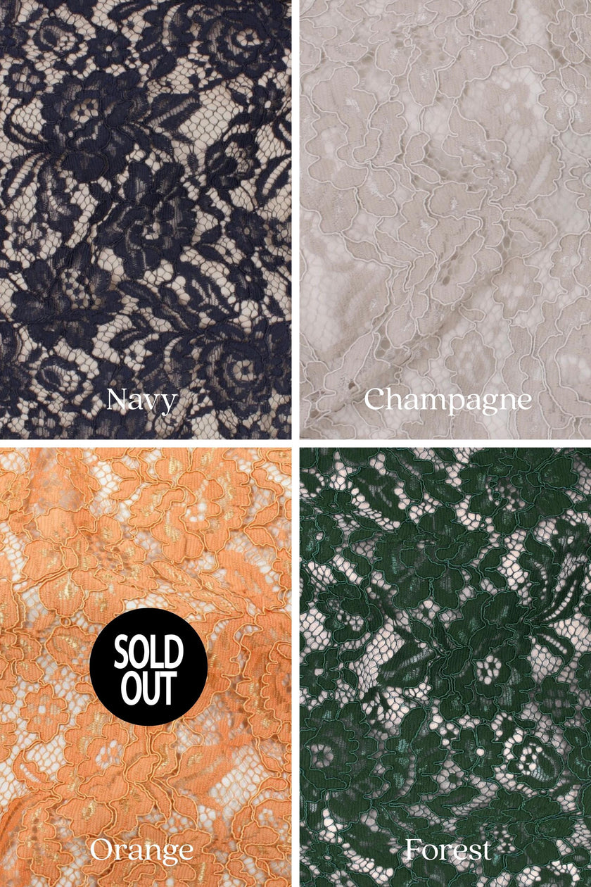 Floral Cotton Blend Lace Fabric: 54