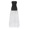 Black And White Tube Top Three-dimensional Flower Pettiskirt Dinner Dress