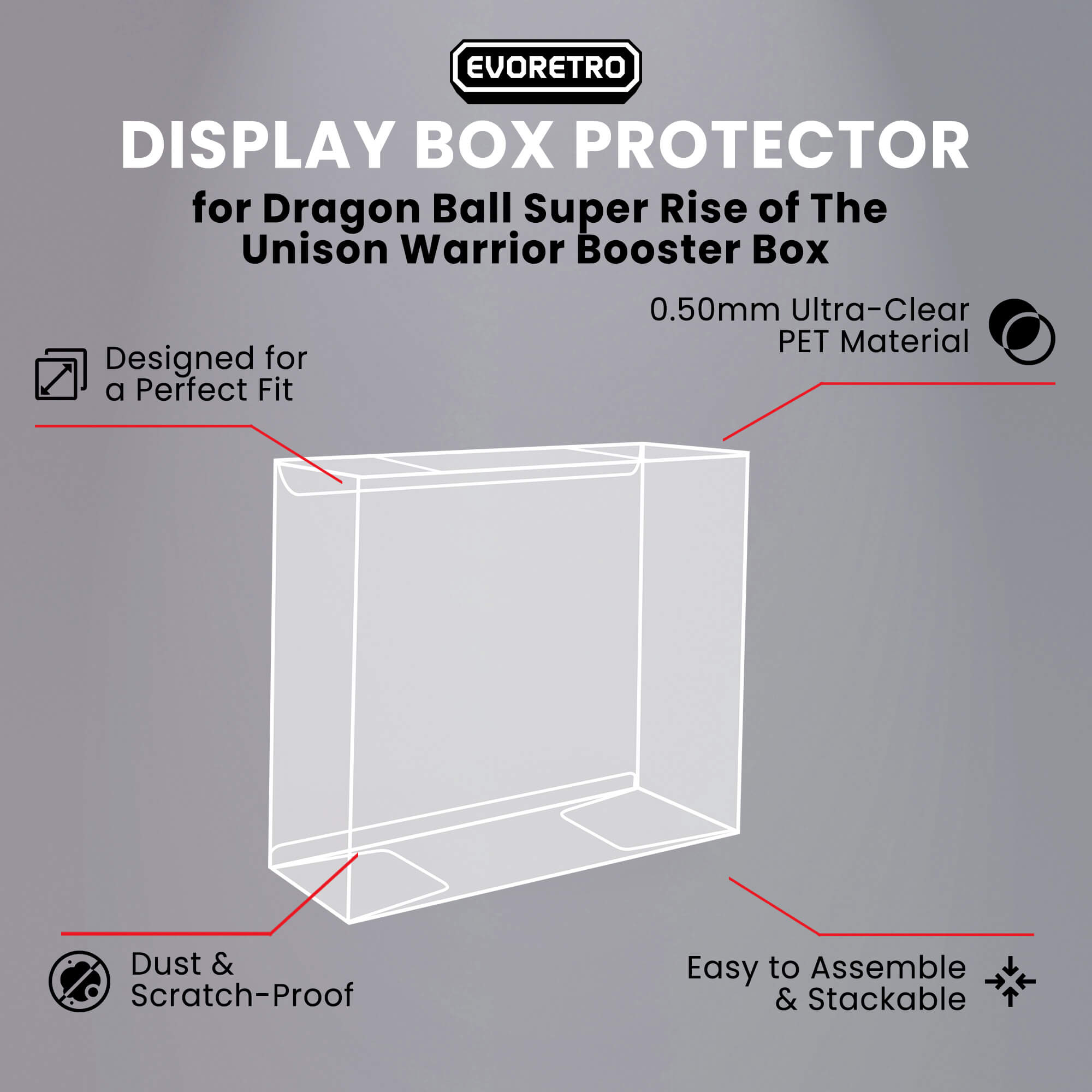 Dragon Ball Super Rise of The Unison Warrior Booster Box - EVORETRO PET Protector 0.50MM - Pack of 1