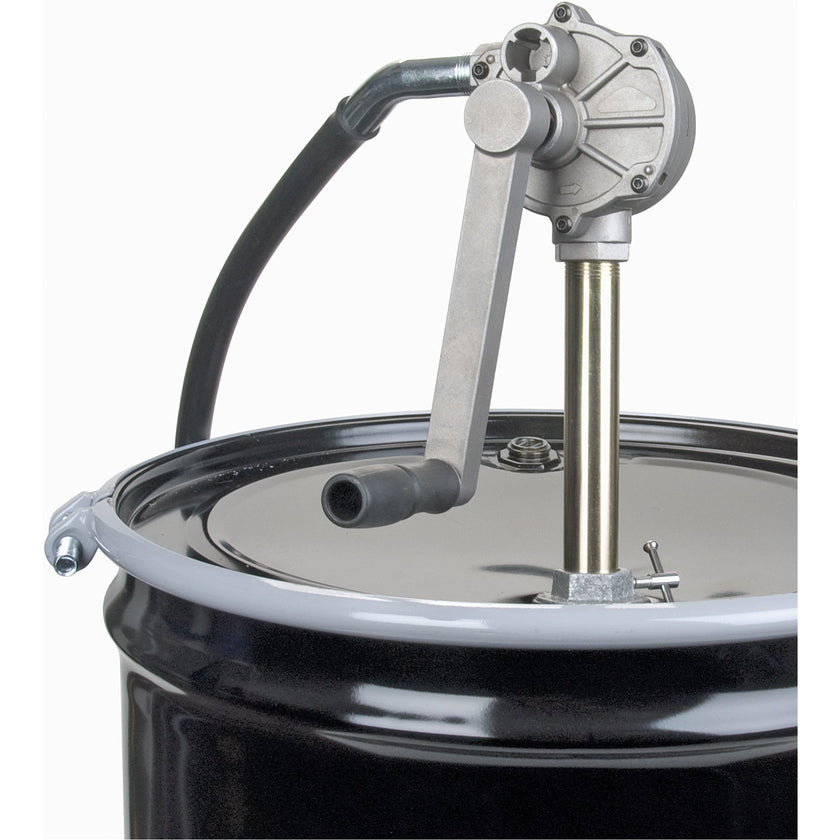 Rotary Type Drum Pump, Aluminum, Fits 15-55 Gal., 6-3/4 oz. per revolution