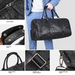 Luxury Retro Embossed Leather Duffle Bag with Shoe Compartment