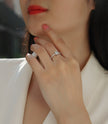 Pleasure - A Wedding Ring Set With Top-quality Moissanite S925 Silver And Platinum-plated Diamond Can Be Inspected With A Diamond Pen