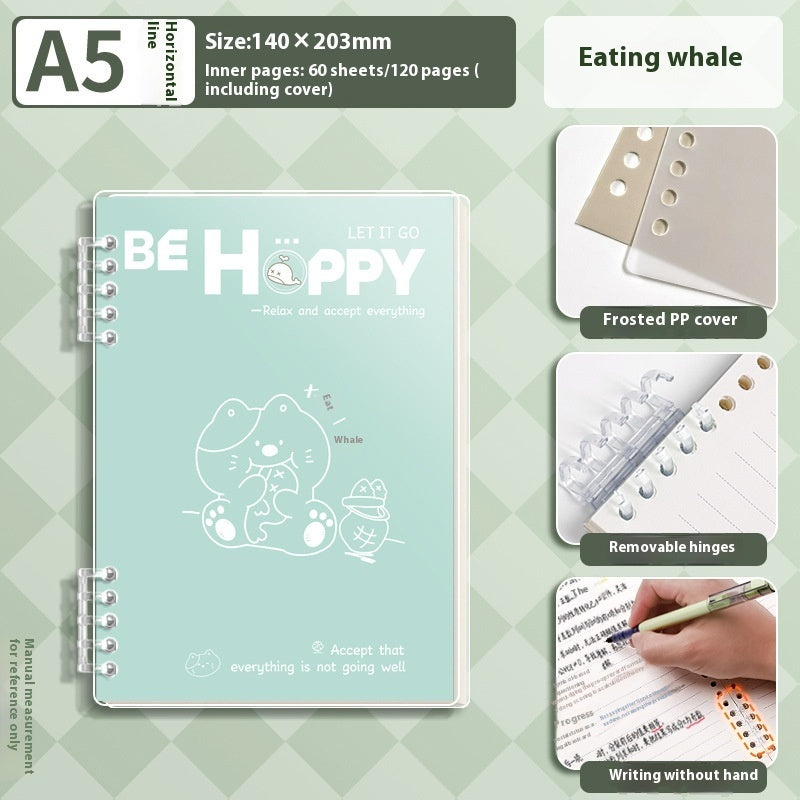 Kawaii Spiral Notebook – Detachable Coil Student Notepad A5/B5 | Frosted Cover
