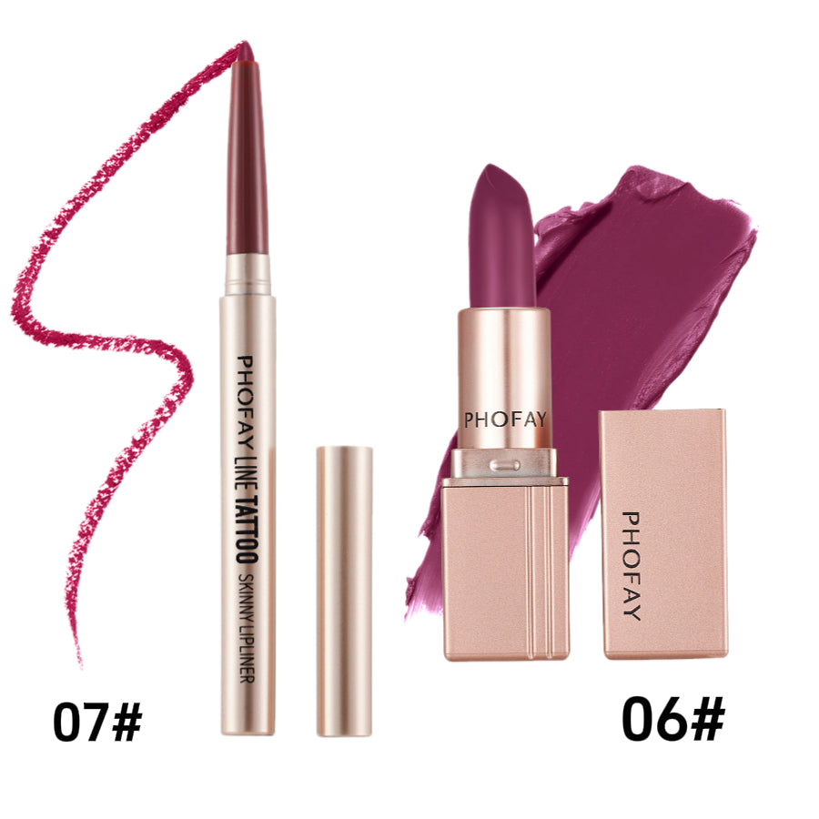 PHOFAY Matte Lipstick – Long-Lasting Waterproof Lip Colour (Singles & Sets)