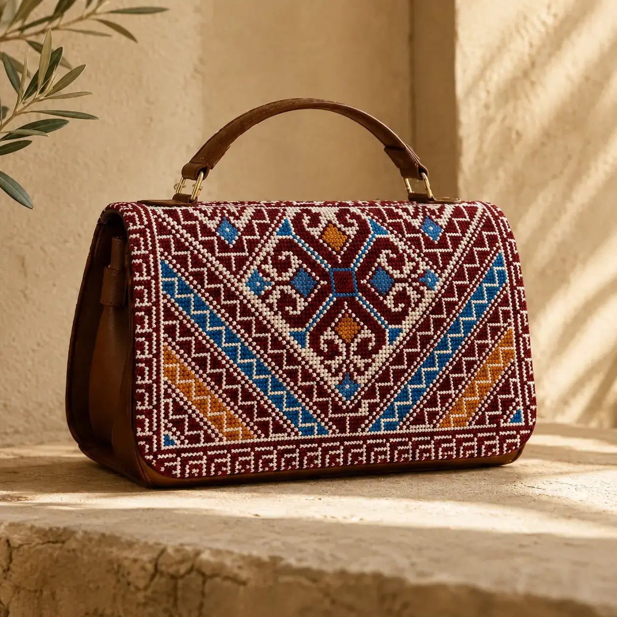 Handmade Palestinian Tatreez Crossbody Bag – Traditional Embroidered Women’s Shoulder Purse, Artisan Heritage Handbag, Middle Eastern Fashion Accessory