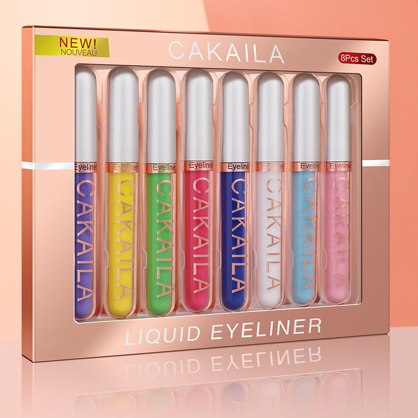 CAKAILA 8-Colour Liquid Eyeliner Set – Vibrant, Long-Lasting, Waterproof