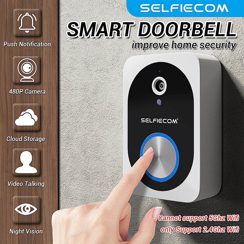 D10 Intelligent Wireless Doorbell Camera With Rechargeable Battery, Two-way Audio, 2.4G Wi Fi, APP Remote Intercom, Free Rolling Cloud Storage Built-in Battery