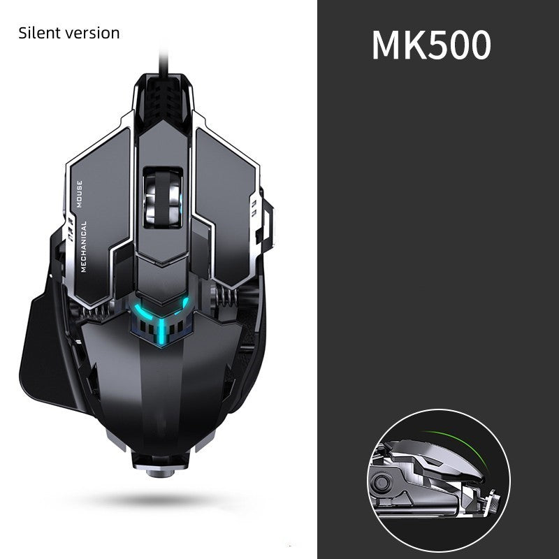 Forerunner MK500 Esports Gaming Mouse – Wired, 12000 DPI, Macro Keys, Metal Weighted (Black / Silver)