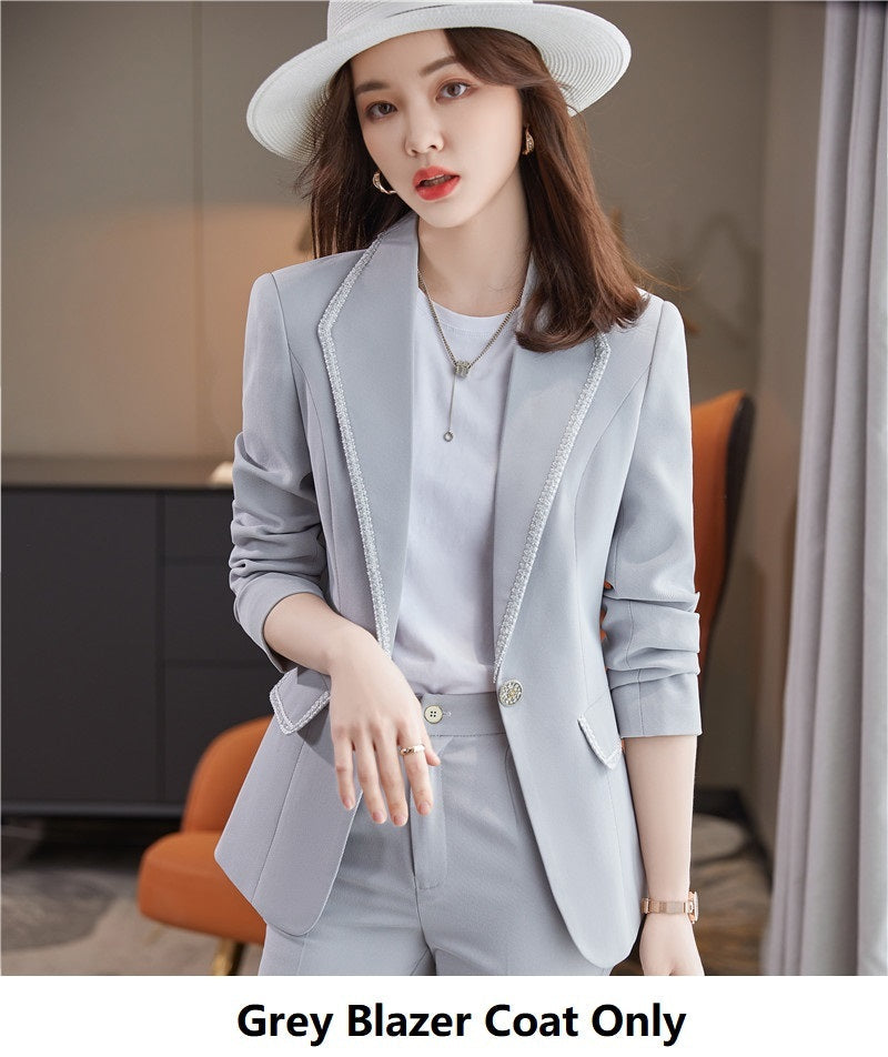 Women's Business Casual Suit Set – Blazer Jacket, 4 Colors, S–4XL (Canada & USA)