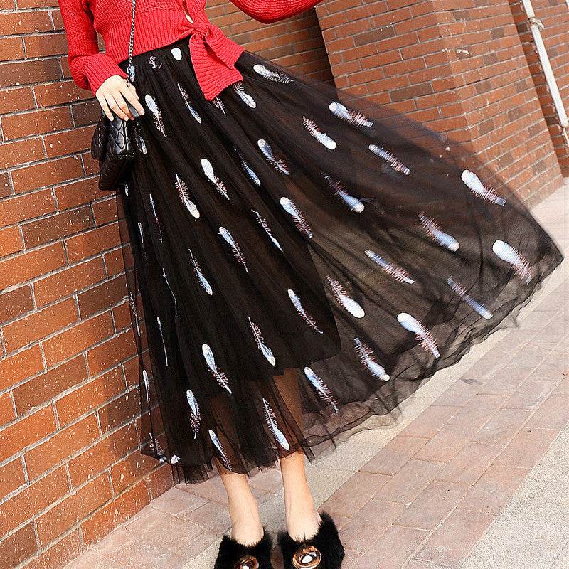 Women's Midi Organza Skirt Fairy Tutu Tulle Skirt