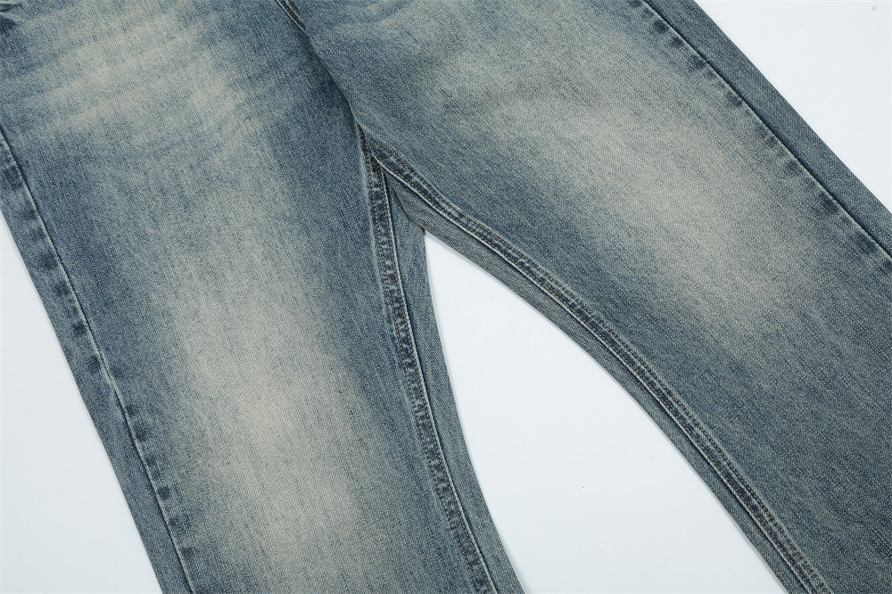 Men's Loose Wide-Leg Contrast Color Jeans – Fashion Baggy Denim Trousers