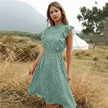 Polka dot Chiffon Ruffled Summer midi dress