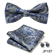 Men's Jacquard Bow Tie Set – Bow Tie, Pocket Square & Cufflinks | 36 Colors | Canada & USA