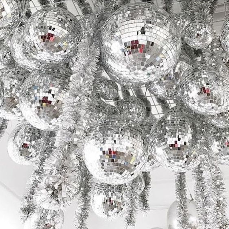 Silver Laser Disco Foil Balloons – Party Decoration Set