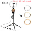 LED Ring Light with Tripod Stand, 8 10 12 inch, USB Powered, Phone Holder and Bluetooth Remote