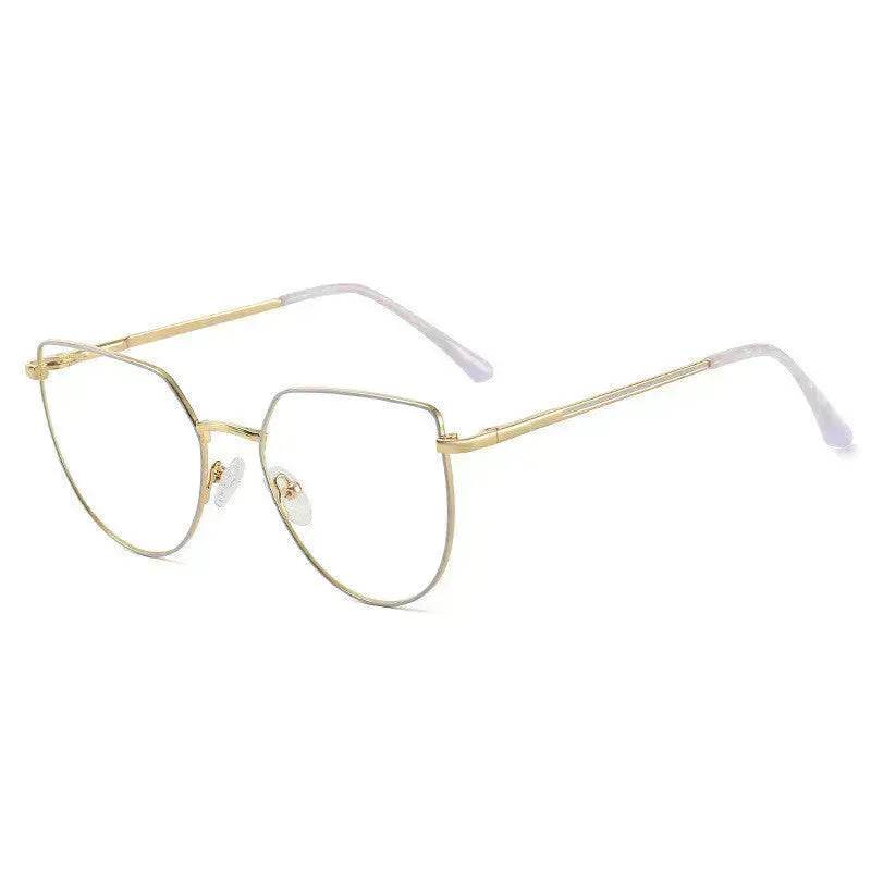 Women's Plate Anti-Blue Light Glasses – Fashion Metal Large Frame