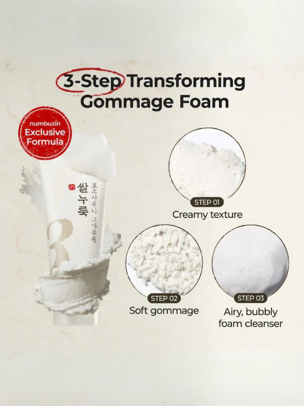 numbuzin No.3 Rice Enzyme Skin Softening Cleansing Foam 154g