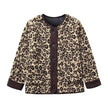 Casual Fall winter Leopard Button fleece Plush Cardigan jacket for women