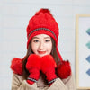 Women Cozy Knit Fleece-Feel Beanie With Ear Flaps Winter Hat Perfect For Skiing & Outdoor Activities
