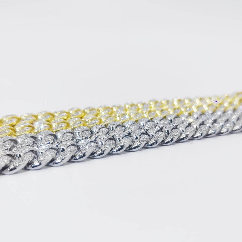 Flat Cuban Link Chain Diamond Bracelet