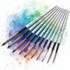 Nylon Hair Art Brush Set 10pcs – Watercolor, Oil & Acrylic Painting Brushes with Wood Handle
