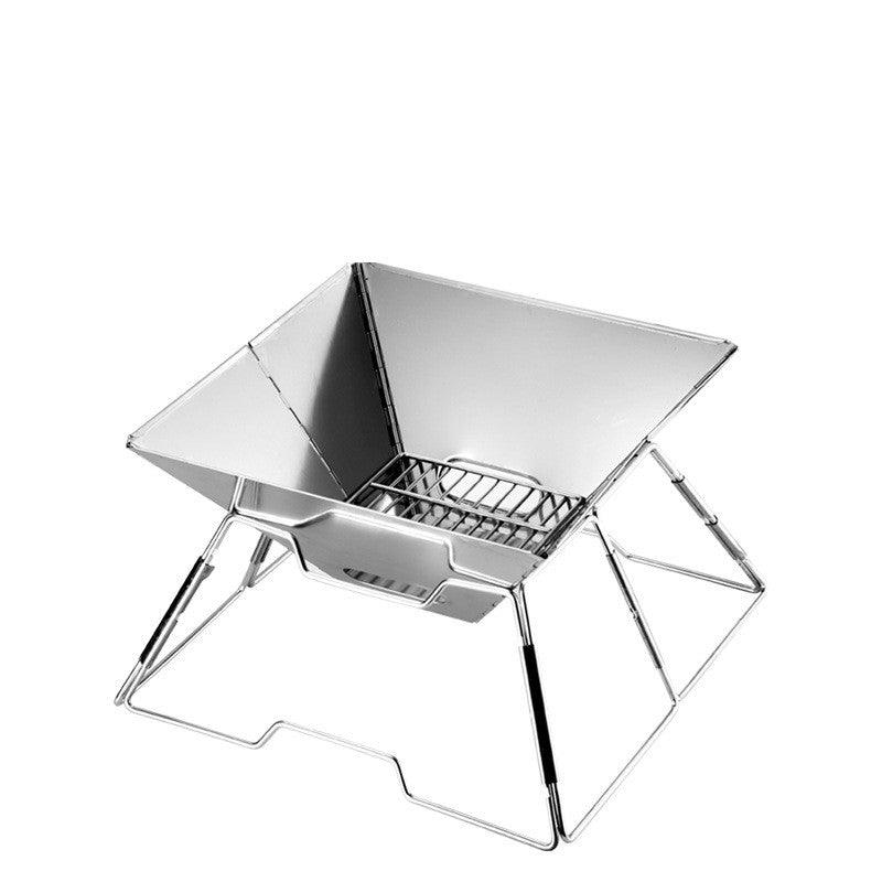 Portable Folding Stainless Steel Charcoal Grill – Compact Camping BBQ Stove