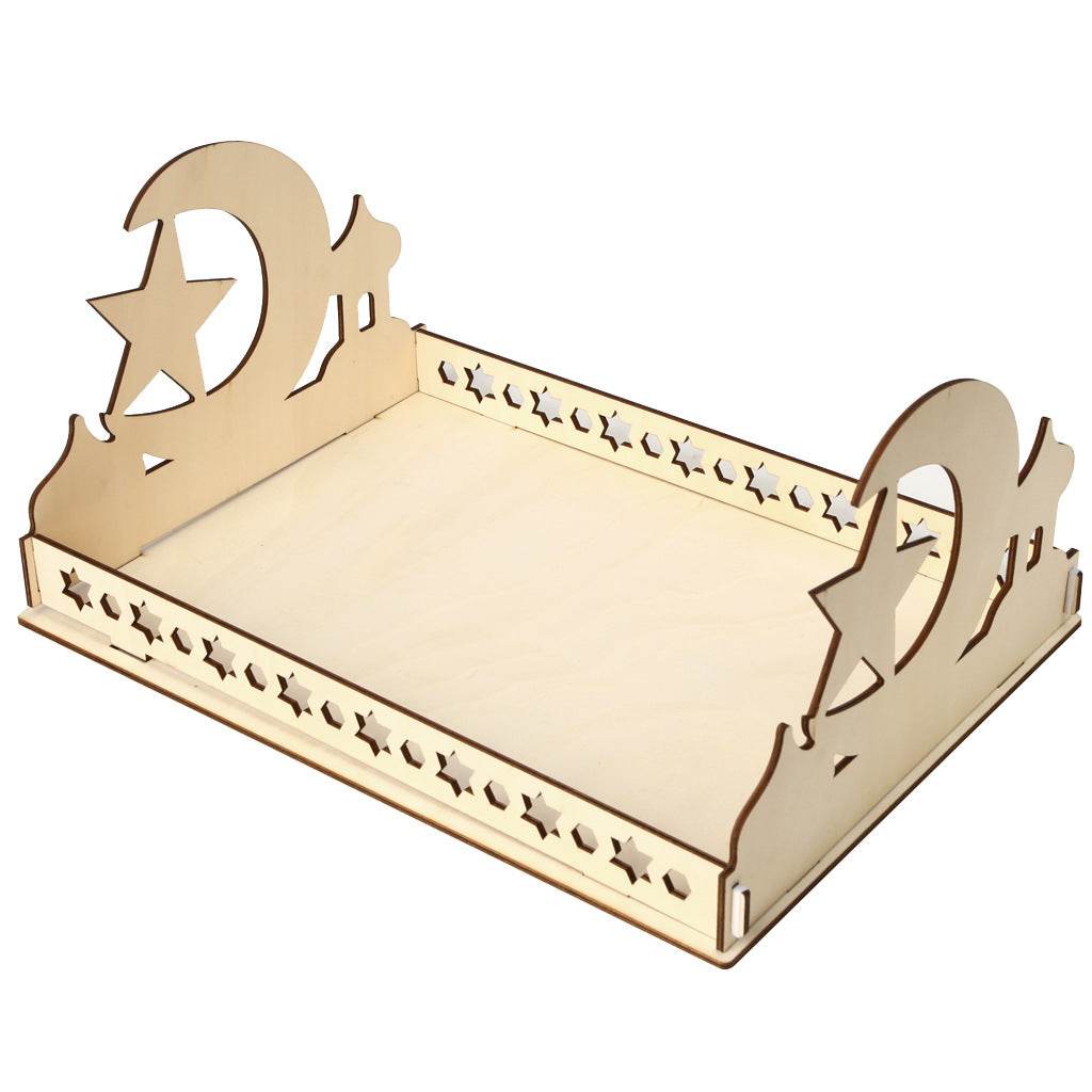 Wooden Ornament Eid Al Fitr Table Decoration coffee Tray