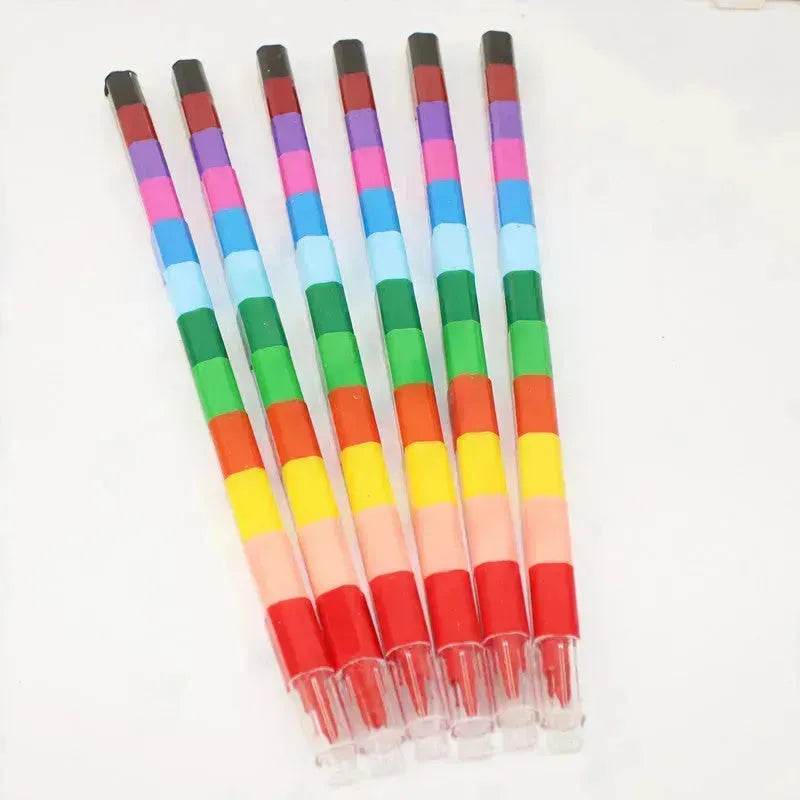 Creative Building Blocks Coloring Crayon 12 Colors Square Crayon Crayon Stationery