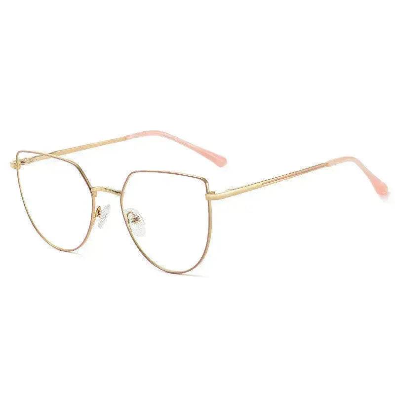 Women's Plate Anti-Blue Light Glasses – Fashion Metal Large Frame