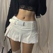 Solid White Black Denim Fashion Mini Skirt