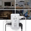 7-Outlet Power Bar with 4 USB Ports – IP67 Wall Socket Charger
