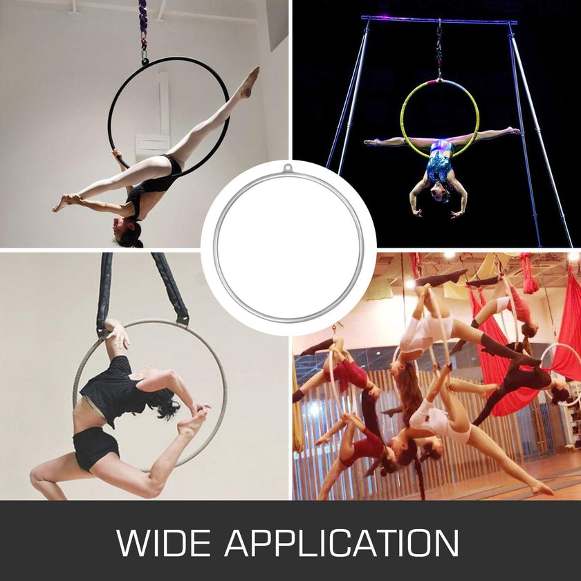 VEVOR womens Single Point Aerial Equipment Yoga Hoop for Aerial Dancing Yoga training, Sliver, 2.8ft 85cm Dia US