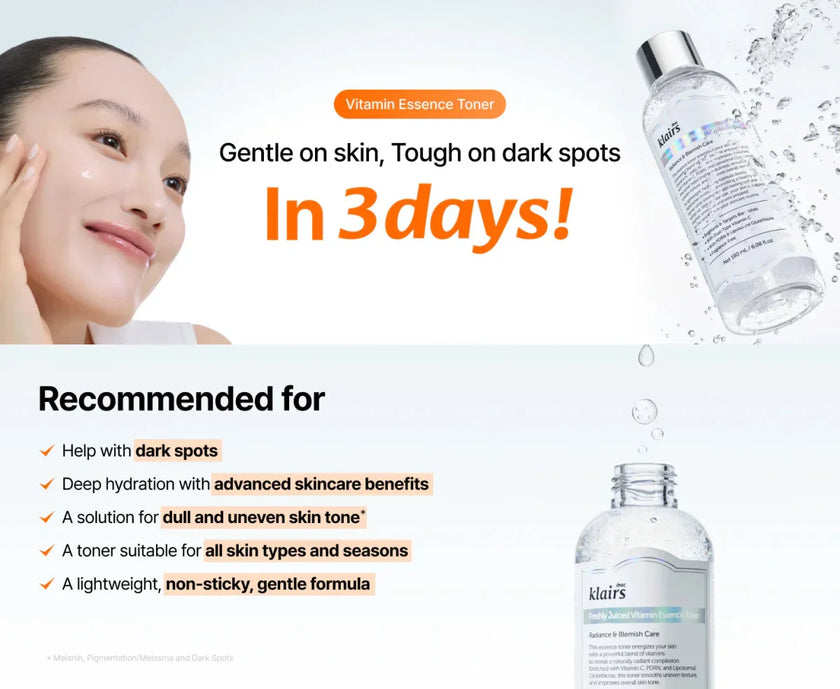 Dear, Klairs Freshly Juiced Vitamin Essence Toner 180ml