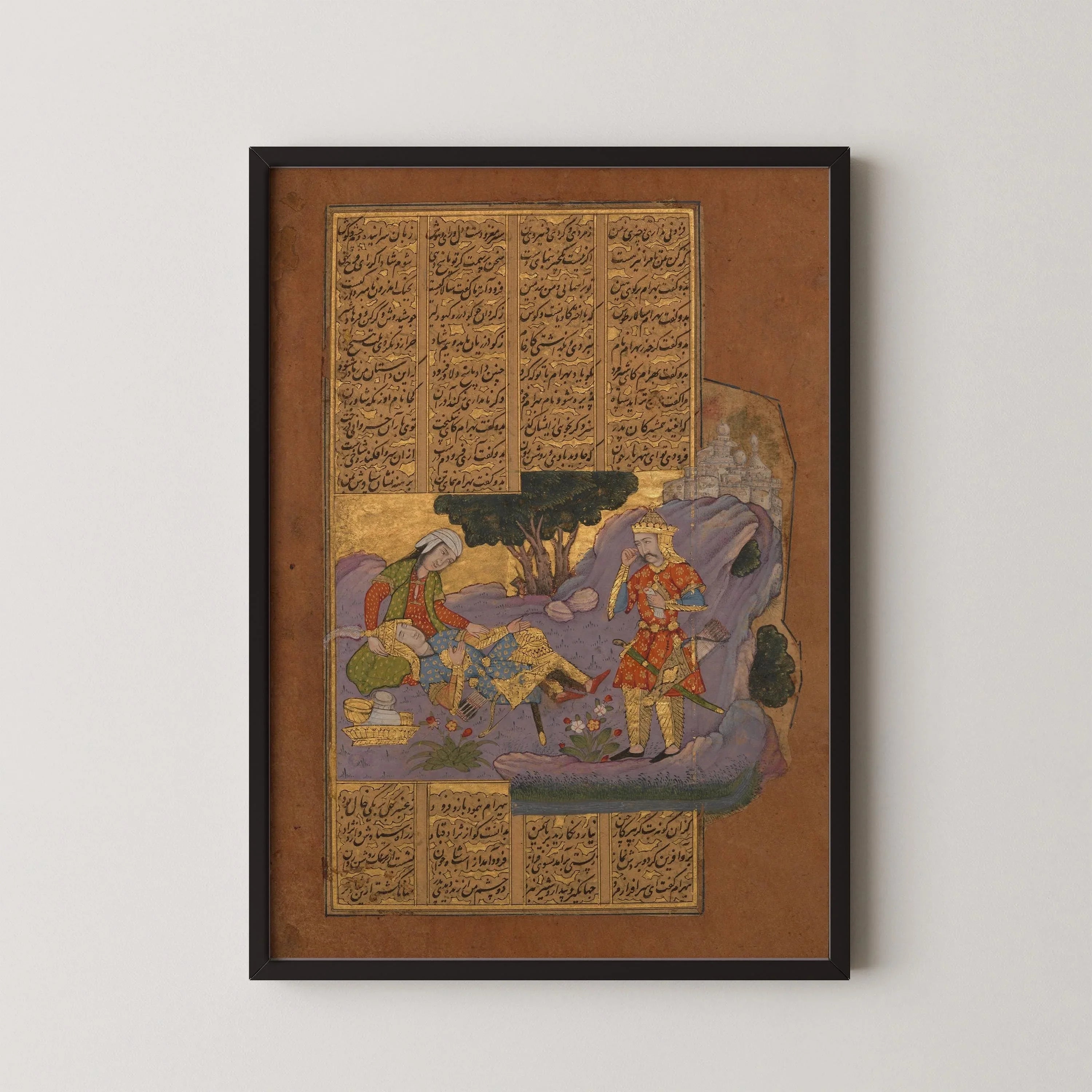 Death of Farud - Shahnama by Firdausi ‚Äì Persian Miniature Art of Astonishing Detail and Beauty | PRINT Framed Available