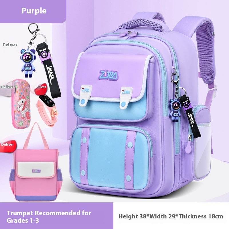 Elementary School Spine Protection Backpack Water resistant School bag