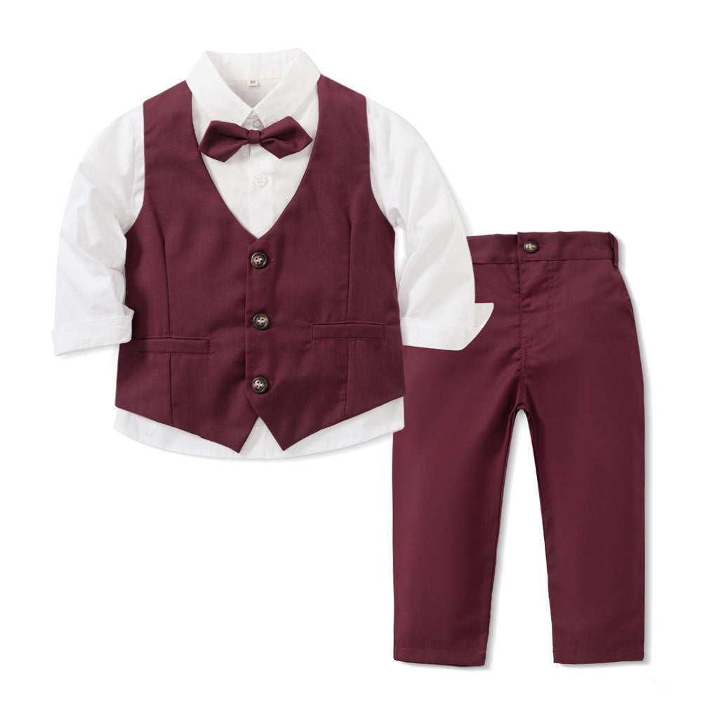 Children's Formal Suit Bow Tie Vest Three-Piece Set – Boys & Girls Dress Outfit | Canada & USA